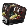 DXTKWL Toaster Cover 4 Slice Red Wine Glass Grapes Waterproof