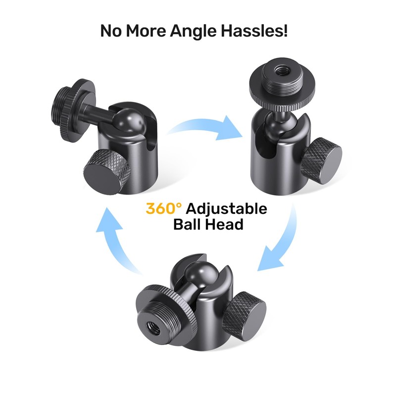 Ball and Socket Head Microphone Adapter with Angle Adjustment [All