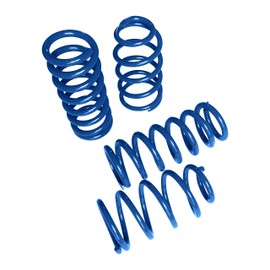 Touring Tech Performance Lowering Springs For 2005-2014 Compatible With Mustang 1.6"F/2.0"R Blue