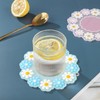 KASESSS Coasters Set of 6, PVC Coaster, Daisy Pattern Drink