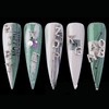 Letters Nail Charms for Acrylic Nails，52PCS Sliver Letters Nail Rhinestones