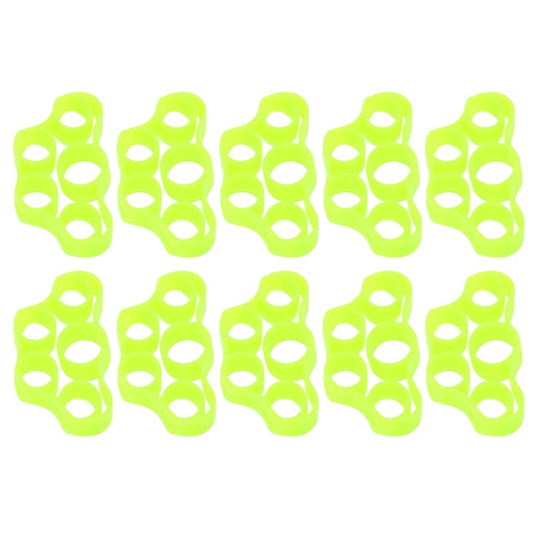 10Pcs Finger Exerciser 6.6LB Green Soft Flexible Silicone Portable Skin