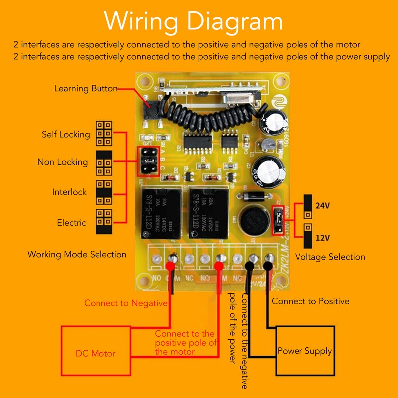 DC Motor Remote Control High Sensitivity Forward Reverse Motor Wireless