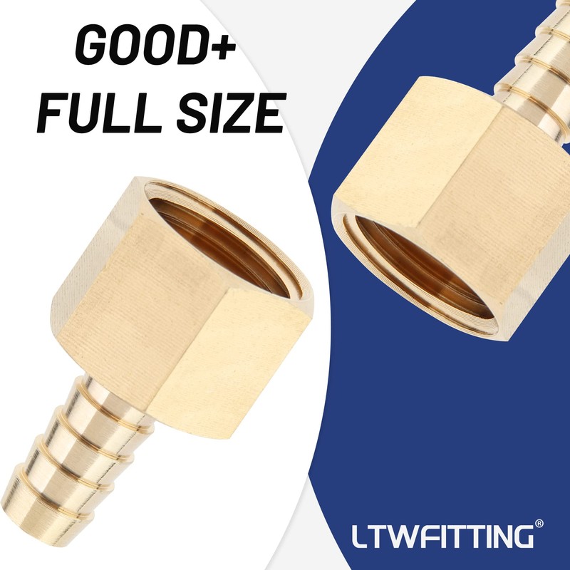 LTWFITTING Brass BSP Fitting Coupler/Adapter 1/2-Inch Female BSPP x 10mm