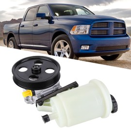 Power Steering Pump with Pulley Reservoir compatible for Ram 1500 3.7L 4.7L 5.7L 2009-2010, Slakerbe Replacement for 55398903AD Power Steering Pump Assist Pump