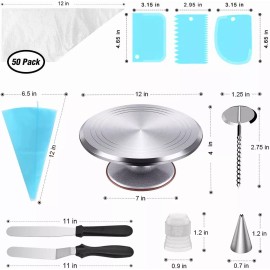 CACTUS MX Base Giratoria Pasteles Acero Inoxidable Herramientas Kit186