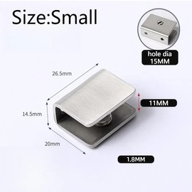 4Pcs Solid Glass Clamp,Square Glass Shelf Clamp Clip,Stainless Steel Clip Holder Adjustable for 8mm Glass Acrylic Wood