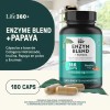 Enzimas Digestivas Bromelina Papaína 180 Cápsulas | LIFE360+