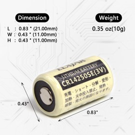 elxjar (2-Pack) 3V 600mAh CR14250SE Lithium Battery Replacement for FDK CR1/2AA CR14250 CR14250SET Siemens MCI2 1755-BAT 1/2 AA Lithium Cell