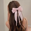 Inateannal Hair Bands for Women Large Satin Bow Hair Clips