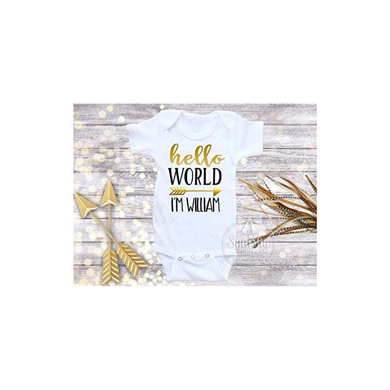 Hello World Newborn Bodysuit With Name