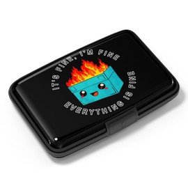 Atufsuat Card Holder Credit Cards Holder for Women RFID wallet women Business Card Holder Wallet Mini Aluminum Card Wallet RFID Blocking Slim Metal Hard Card for Women, Cartoon Dustbin