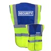 Security Badge Blue & Yellow Hi Vis Vest Reflective, Work