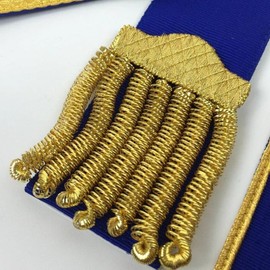 Master Mason Blue Lodge Regalia Set - Royal Blue & Gold,Machine Embroidery| Apron, Collar & Gauntlets