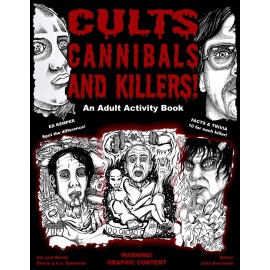 CULTS CANNIBALS AND KILLERS ADULT ACTIVITY BOOK - FREE SHIPPING