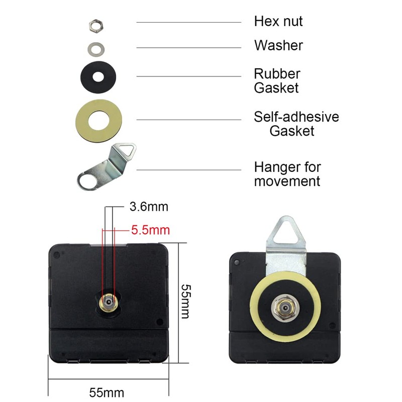 Timelike Silent Quartz Movement - Clock Motor Movement Wall Clock