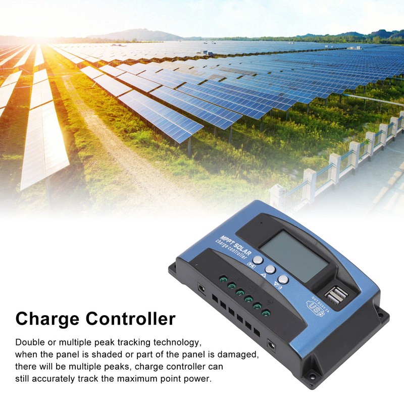 MPPT Charge Controller Solar Panel Intelligent Regulator with LCD Display