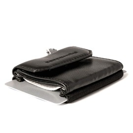 Small tiny practical wallet, 5,5cm x 7 cm, real leather – Space Wallet 2.0 Push with additional coin pocket – elastic fabric - small purse, small portemonnaie, small pocket