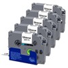 Unismar 5-Pack Compatible for Brother Black on White 12mm Label