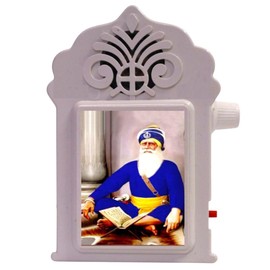 BLESSINGS HUB II Satnam Waheguru Mantra Jaap Machine Mantra for Prayer Mantra Device Continuous Chants Speaker Jaap Meditation.(White Color)