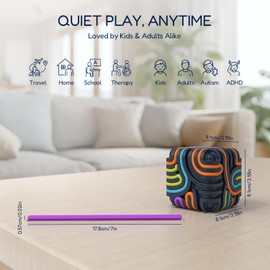 Tabla de actividades sensoriales de silicona 3D, juguetes sensoriales para autismo y TDAH con 15 cuerdas de silicona, juguetes para aliviar la ansiedad para adultos y niños, portátil con bolsa de