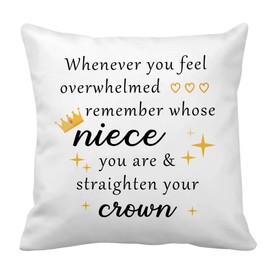 Niece Gifts from Auntie - Gifts for Nieces from Aunt Uncle Birthday Christmas Graduation Mother's Day Valentines Day Gift for Niece from Auntie White Throw Pillow Cover 18x 18 Inch