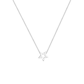 Elli Astro Women's Star Pendant Necklace in 925 Sterling Silver, 45 inches, Facet cut, No Gemstone