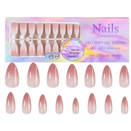 Short Fake Nails,Reinforced Color Nail Tips Gradient Press Nails | Elegant Colorful Gradient Nails Fake Finger Nails for Home Manicure Store