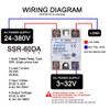 SSR-60DA Solid State Relay DC to AC (Input 3-32V DC