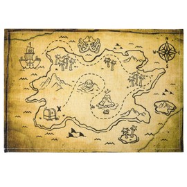 COLOFALLA Treasure Card 32 x 21 cm Pirate Party Accessory Treasure Map Children's Birthday Pirate Toy Pirate Accessory for Treasure Hunt Children Boys Girls