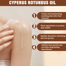 Pack of 2 Cyperus Rotundus Oil, Cyperus Rotundus Oil for Hair Removal, Cyperus Oil Natural, Cyperus Rotundus Oil Hair Inhibitor, Natural Extract, Inhibits Hair Growth on the Body (60 ml)