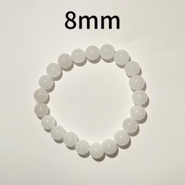8mm Energy Healing Bracelets-Natural White Jade Bracelets-Blessing White Jade Bracelet Properties Bringing Peace& Calm&Harmony&Showing Purity and Elegance (8mm White Jade Bracelet)