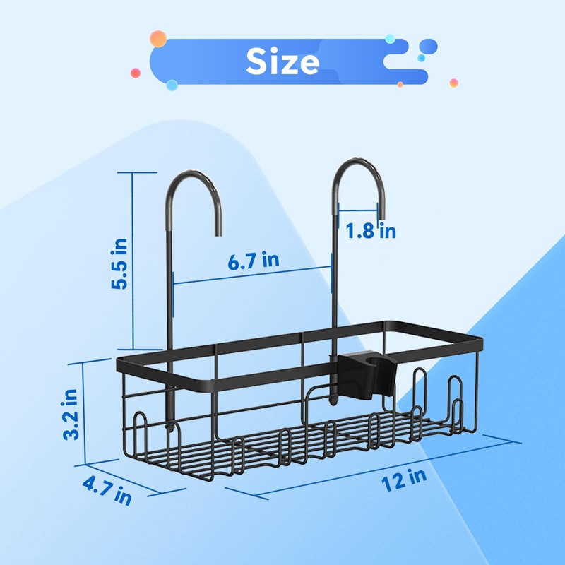 Codonen Shower Caddy Hanging, Showers Organizer Rack with Hooks for