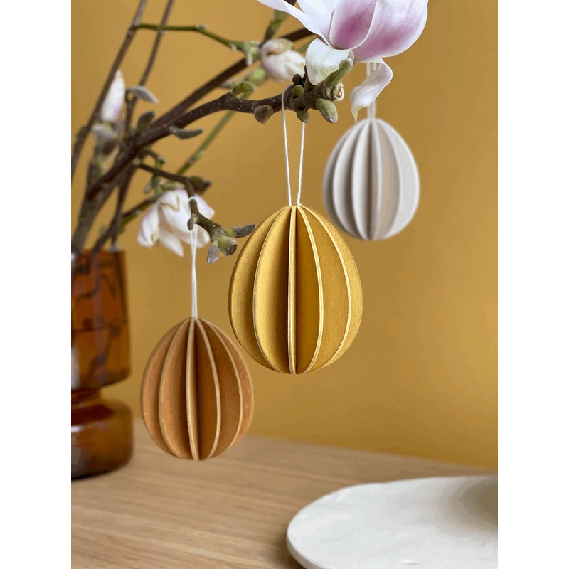 LOVI Set of 3 Wooden Eggs Golden Mix - 7