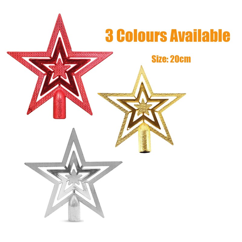 Onlvmyur Christmas Tree Topper Star Red Christmas Tree Topper Star