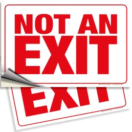 iSYFIX Not An Exit Stickers – 2 Pack 10x7 Inch – Premium Self-Adhesive Vinyl, Laminated for Ultimate UV, Weather, Scratch, Water, and Fade Resistance, for Office, Buildings, Workplace & more.