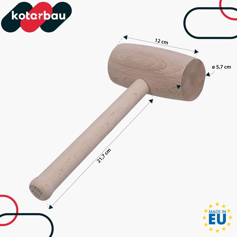 KOTARBAU® Wooden Hammer Diameter 65 mm for Carpenters Sheet Metal