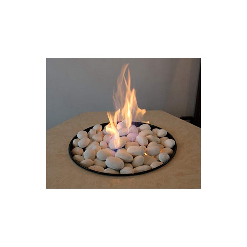 HMB 24 Pcs White Stone-Like Ceramic Pebble for Gas Fireplace