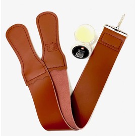 G.B.S Men's Shaving Set- 6/8 Shav Ready Razor, Wood Bowl, Synthetic Brush with Travel Tube, Leather Case Styptic Powder, Aftershave Balm and Eau De Toilette Strop & Paste!