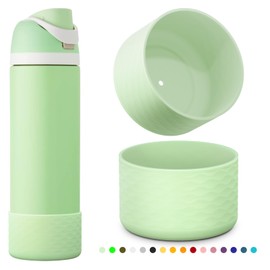 yoelike 2 PCS Silicone Water Bottle Boot for Owala, Anti-Slip Protective Sleeve for FreeSip/Twist/Flip, Watter Bottle Accessories, Bottom Bumper Cover, Dishwasher Safe, BPA Free (Wave)
