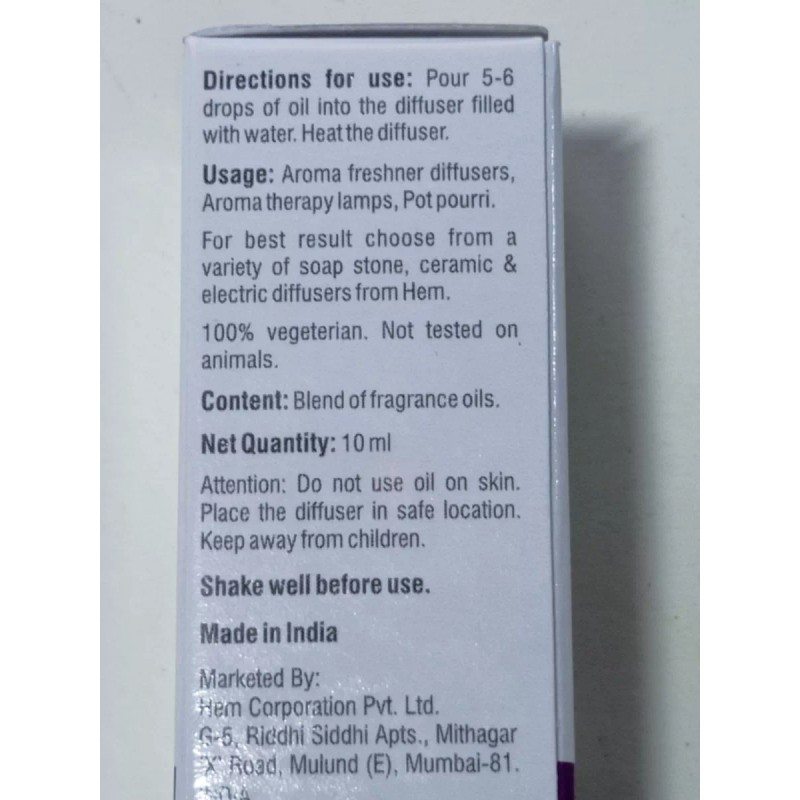 HEM Escencia De Lavanda Mística Original Híndu Hem 10 Ml