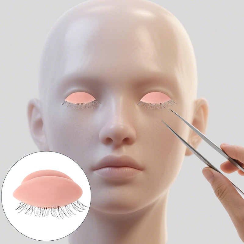 Replacement Eyelids, 6PCS Removable Eyelash Practice Realistic Lash Mannequin Eyelids
