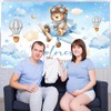 Mocsicka Airplane Baby Shower Decorations Banner Hot Air Balloons Little