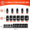 BLACKROBOT E Torx & Star Socket Set With Rail, 11-Piece