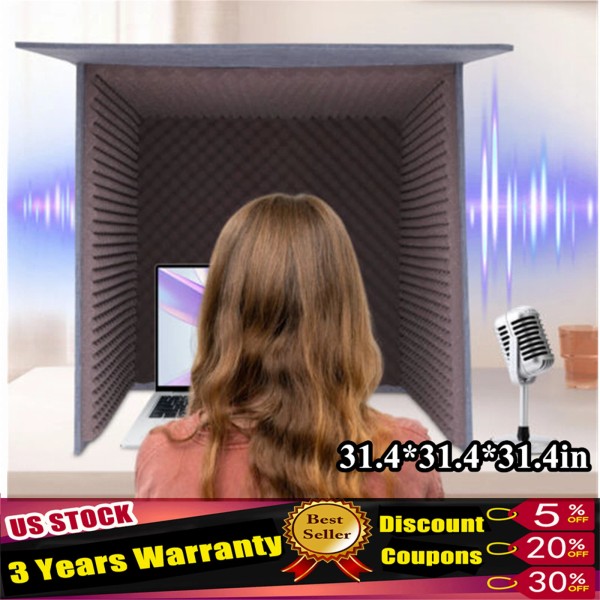 Unbranded Desktop Soundproof Cover, Isolation Booth, Vocal Sound Absorbing Shield