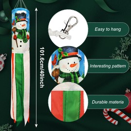 THQZLH 2 Pack Christmas Windsocks - Heavy Duty Outdoor Wind Socks for a Whimsical Holiday Display!