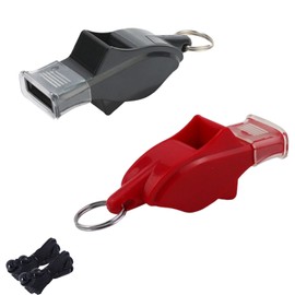 Kisstta 2 Stück Trillerpfeife, Schiedsrichter Pfeife, Trillerpfeife Sportunterricht, Trillerpfeife Laut Notfall, Schiri Pfeife,Schwarz Und Rot Trillerpfeife