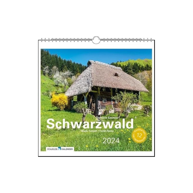 Schwarzwald 2024: Postkarten-Tischkalender