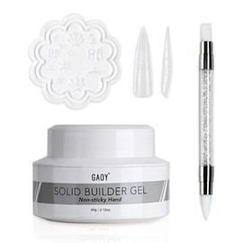 60g Solid Builder Gel for Nails, Non-Sticky Hand 3D Sculpting Hard Gel for Nail Art Carving Modeling and Nail Extension, White