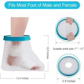 Waterproof Shower Boot for Foot After Surgery, 45cm Long Elastic Cast Cover – Non-Slip Medical Grade Protection for Broken Ankle, Leg, or Toe